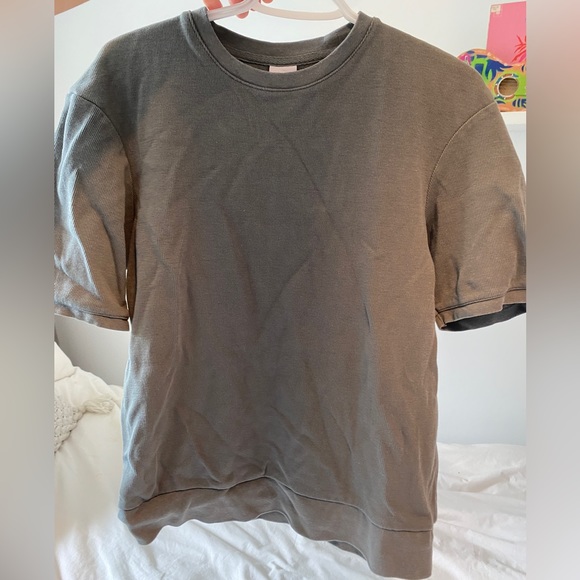 Ribbed grey t-shirt - Picture 1 of 3